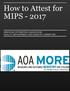 How to Attest for MIPS AMERICAN OPTOMETRIC ASSOCIATION QUALITY IMPROVEMENT AND REGISTRY COMMITTEE