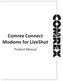 Comrex Connect Modems for LiveShot. Product Manual