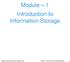 Module 1 Introduction to Information Storage