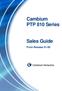 Cambium PTP 810 Series. Sales Guide. From Release 01-00