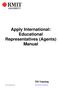 Apply International: Educational Representatives (Agents) Manual