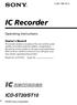 IC Recorder ICD-ST20/ST10. Operating Instructions