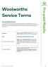 Woolworths Service Terms