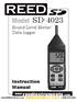 SD Model. Instruction Manual. Sound Level Meter/ Data logger. reedinstruments. www. com