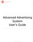 Advanced Advertising. User s Guide