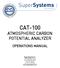 CAT-100 ATMOSPHERIC CARBON POTENTIAL ANALYZER OPERATIONS MANUAL
