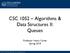 CSC 1052 Algorithms & Data Structures II: Queues