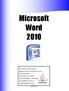 Part I: Introduction to Word 2010
