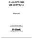 D-Link DPR-1020 USB 2.0 MFP Server. Manual. Rev. 01 (November, 2008)