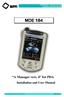 MDE 184. A Manager vers. 4 for PDA. Installation and User Manual. A MANAGER Software for PDA Installation and User Manual