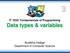 IT 1033: Fundamentals of Programming Data types & variables