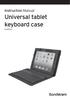 Universal tablet keyboard case