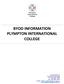 BYOD INFORMATION PLYMPTON INTERNATIONAL COLLEGE