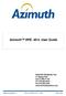 Azimuth RPE- 401L User Guide Azimuth Systems, Inc. 31 Nagog Park Acton, MA Tel Fax