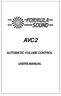 AVC 2 AUTOMATIC VOLUME CONTROL USERS MANUAL