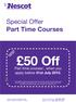 Special Offer Part Time Courses