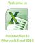 Welcome to Introduction to Microsoft Excel 2010