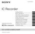 IC Recorder ICD-UX200F/UX300F/UX400F