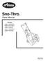 Sno-Thro. Parts Manual. Models (SS522EC) (SS722EC) (SS522) (SS522EC) (SS722C) /06 Printed in USA