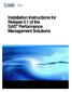 Installation Instructions for Release 5.1 of the SAS Performance Management Solutions