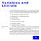 Variables and Literals