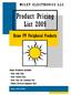 Product Pricing List 2009