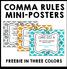 COMMA RULES MINI-POSTERS FREEBIE IN THREE COLORS