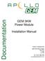 Documentation. GEM 3KW Power Module. Installation Manual. Revision 3 December 2104