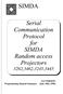 SIMDA. Serial Communication Protocol for SIMDA