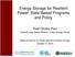 Energy Storage for Resilient Power: State-Based Programs and Policy
