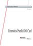 Instruction Sheet P/N Centronics Parallel I/O Card