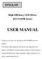 High Efficiency LED Driver DCCP-DPR Series USER MANUAL. This manual offers important information and suggestions with