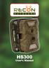 WHERE SUCCESSFUL HUNTING ADVENTURES BEGIN! HS300 User s Manual