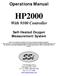 Operations Manual HP2000. With 9100 Controller. Self-Heated Oxygen Measurement System