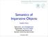Semantics of Imperative Objects