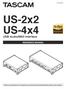 US-2x2 US-4x4. USB Audio/MIDI Interface REFERENCE MANUAL D B
