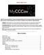 What is MyCCCov? Table of Contents