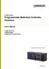 User's Manual. CK3M-series Programmable Multi-Axis Controller Hardware CK3M-CPU1 0 CK3W-PD028 CK3W-AX1111 /AX1212. Programmable Multi-Axis Controller