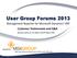 User Group Forums 2013