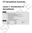 SAMPLE. 1 ICT Spreadsheet Essentials. Lesson 1: Introduction to Spreadsheets