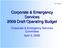 Corporate & Emergency Services. Corporate & Emergency Services 2009 Draft Operating Budget