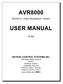 AVR8000. RS232 8:1 Video Mulitiplexer / Switch USER MANUAL V 3.0