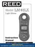 Model LM-81LX. Instruction Manual. Light Meter. reedinstruments. REED Instruments
