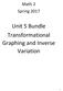 Math 2 Spring Unit 5 Bundle Transformational Graphing and Inverse Variation