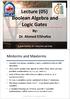Lecture (05) Boolean Algebra and Logic Gates