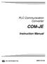 PLC Communication Converter COM-JE. Instruction Manual IMR01Y07-E5 RKC INSTRUMENT INC.