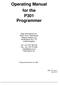Operating Manual for the P301 Programmer