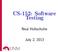 CS-152: Software Testing