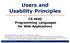 Users and Usability Principles