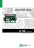 INSTALLATION MANUAL. LC 200 Electronic Overload Guard. Software versione PW0501 R 0.3